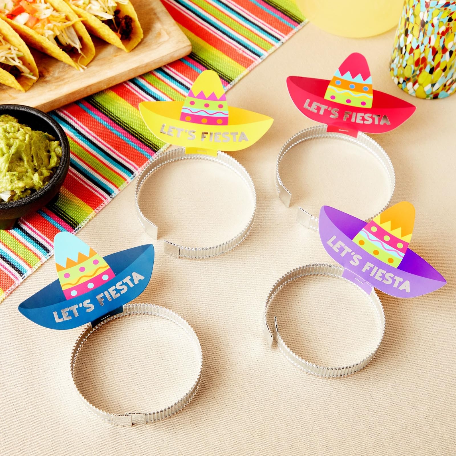 Juvale Sombrero Party Hats for Fiesta Party Supplies & Mexican Birthday Decorations - Taco Balloons & Photo Booth Props - 24-Pack, 3.5" x 5"