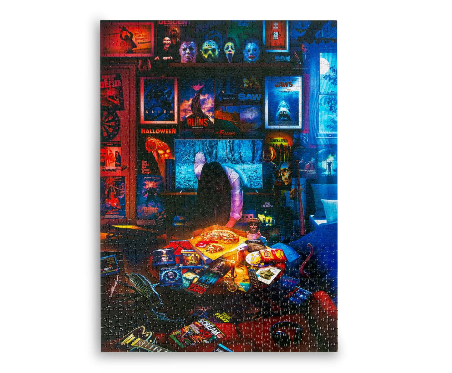 House of Horrors and Scary Movies 1000 Piece Jigsaw Puzzle By Rachid Lotf | Interactive Brain Teaser Board Game for Adults, Educational Toys & Games |