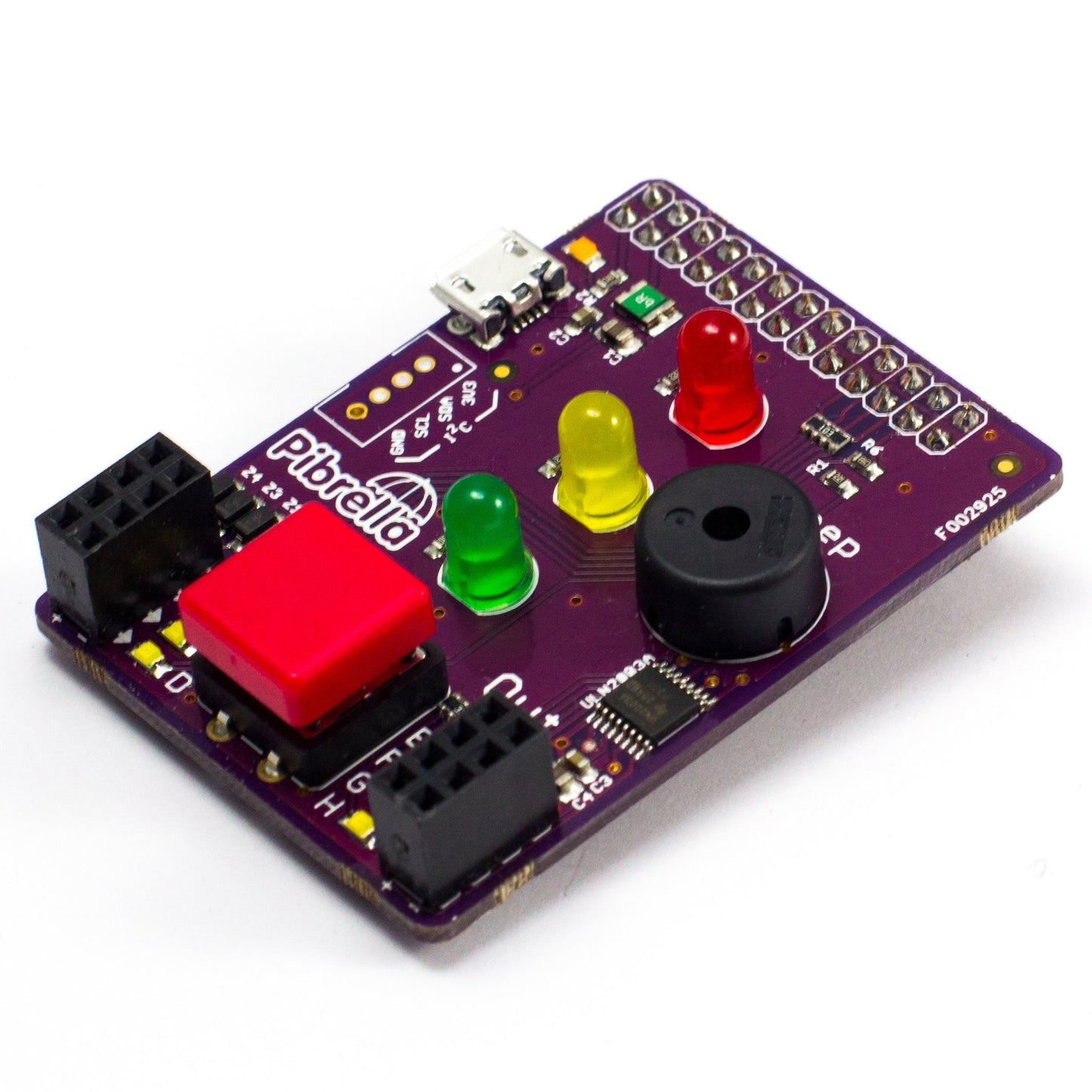 Pibrella - The perfect little add-on to drive motors, make sounds, and learn how to interface electronics with your Pi!