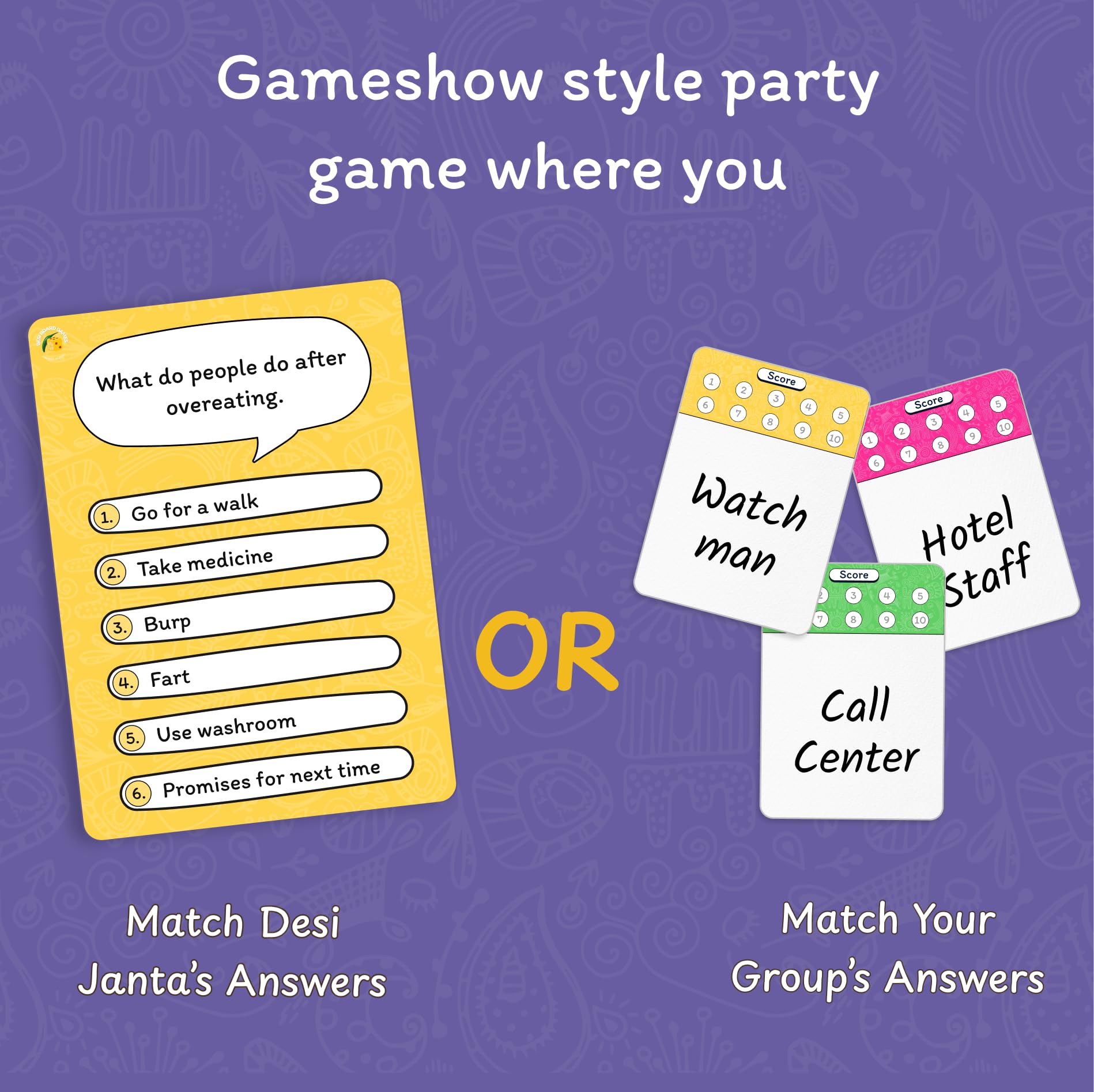 Desi Feud Board Game | Ultimate Survey Gameshow | Fun for Friends & Family | Great for House Party, Gifting & Road Trips | Easy to Play