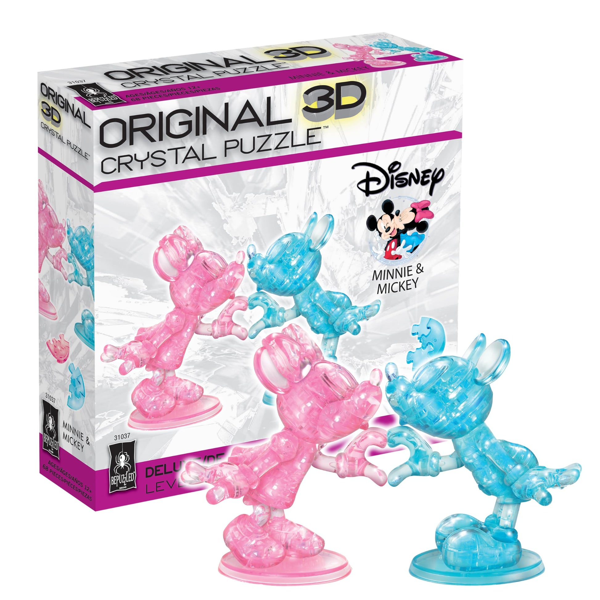 BePuzzled | Disney Minnie and Mickey Mouse Heart Deluxe Original 3D Crystal Puzzle, Ages 12 and Up