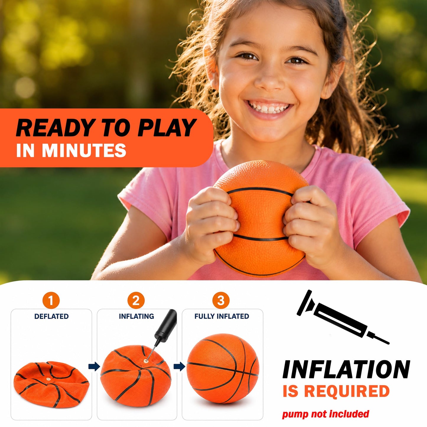 Botabee 5-Inch Mini Basketball Balls Set of 3 - Ideally Sized for Boys, Toddlers - Indoor and Outdoor Pool Basketball for Mini Hoops - Exciting Over