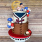 Baseball Cake Toppers Sports Cake Decorations with Red Blue White Ball for Sport Theme Birthday Supplies (Baseball)