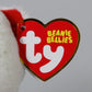 Ty Beanie DESI - White Valentine Bear Carrying Red Heart - 6"