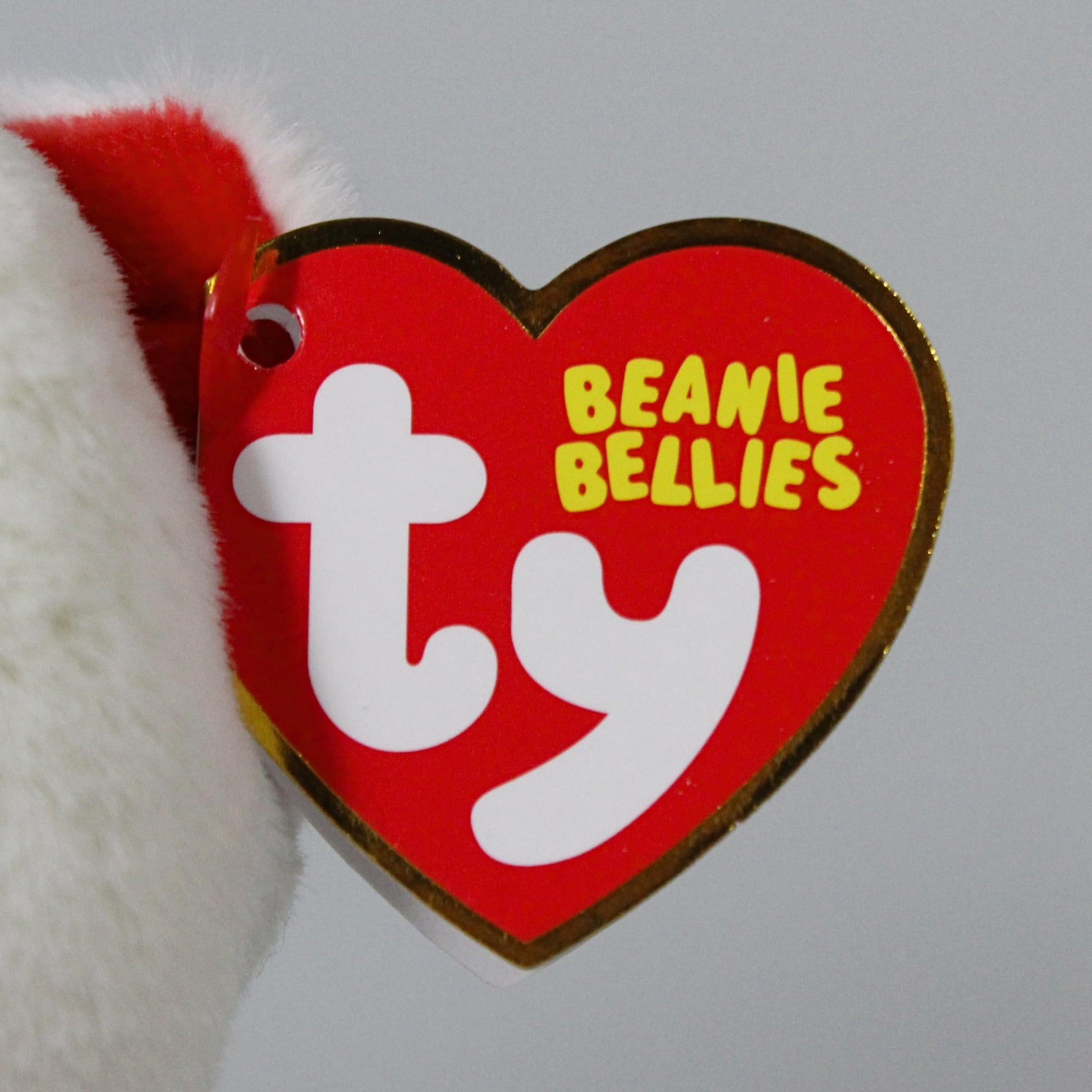 Ty Beanie DESI - White Valentine Bear Carrying Red Heart - 6"