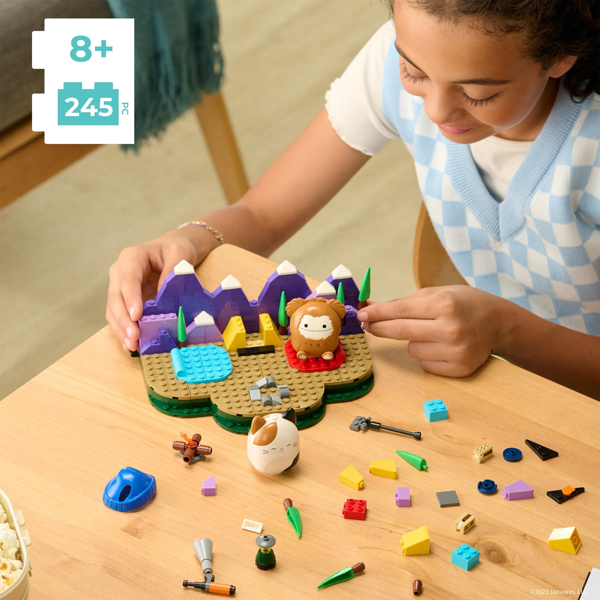 Squishmallows BLDR 246-piece Camping Adventure Building Set 0050 - Includes Buildable Figures Cam and Benny