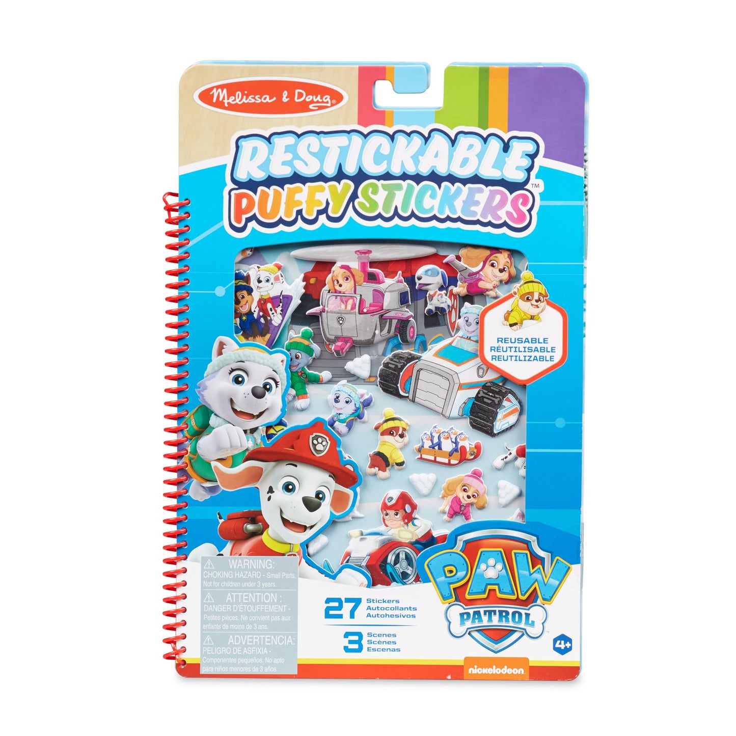 Melissa & Doug PAW Patrol Reusable Puffy Stickers Jake's Mountain | Activity Pad | Sticker Book | 3+ | Gift for Boy or Girl
