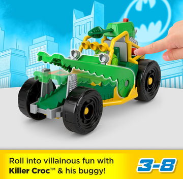 Fisher-Price Imaginext DC Super Friends Toy Killer Croc Figure & Buggy Car with Projectile Launcher for Pretend Play Kids Ages 3+ Years