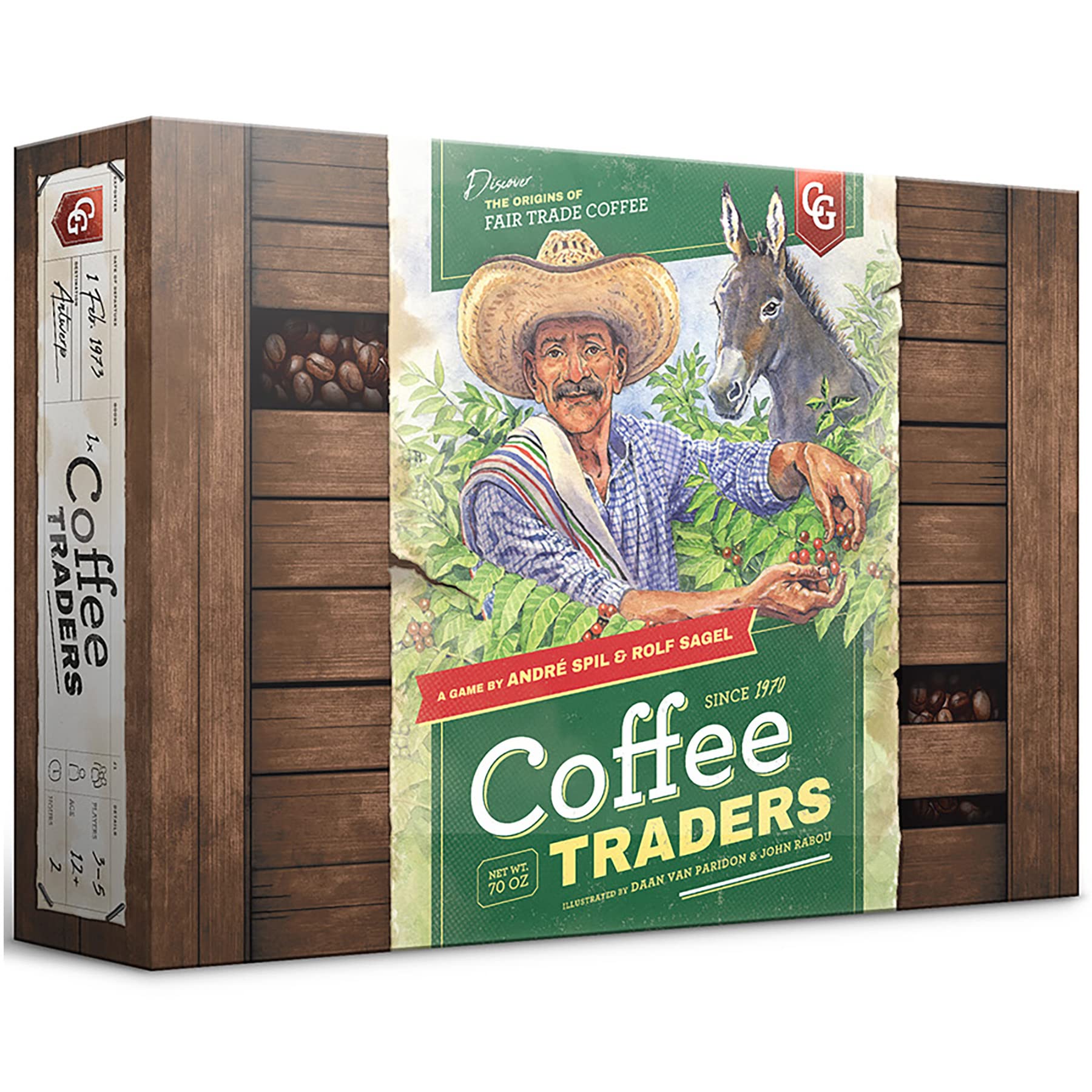 Capstone Games Coffee Traders Board Game for 3-5 Players - Economic Strategy and Trading Focused Euro Style Gameplay with Market Competition