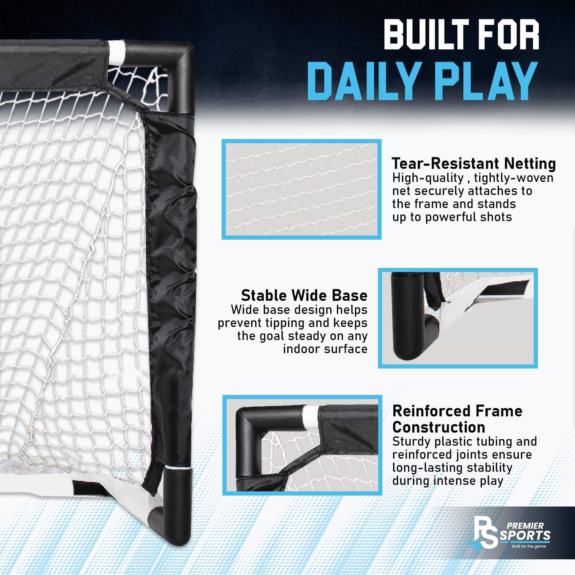 Knee Hockey Set - Complete 2-Player Indoor Kit with Mini Goal