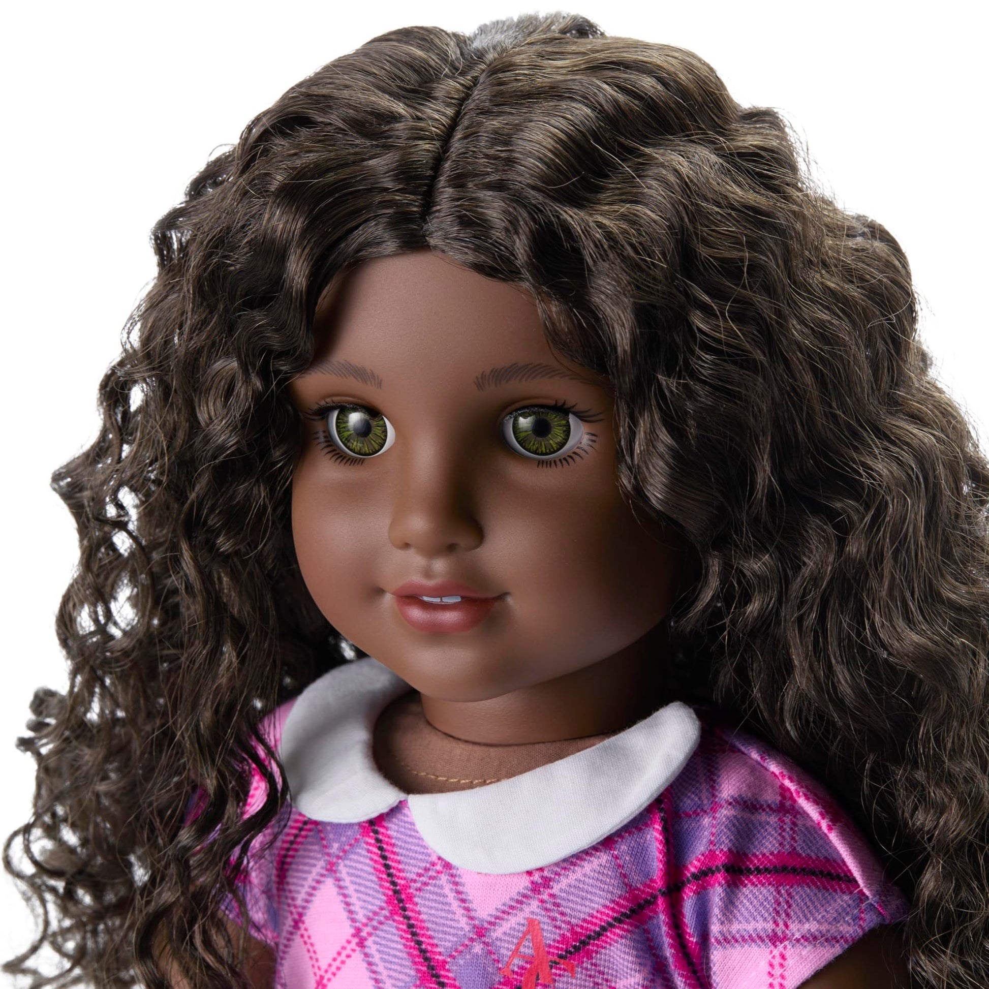 American Girl Truly Me 18-inch Doll #127 w/Hazel Eyes, Curly Dk-Brown Hair, Very Deep Skin & Neutral Undertones, for Ages 6+