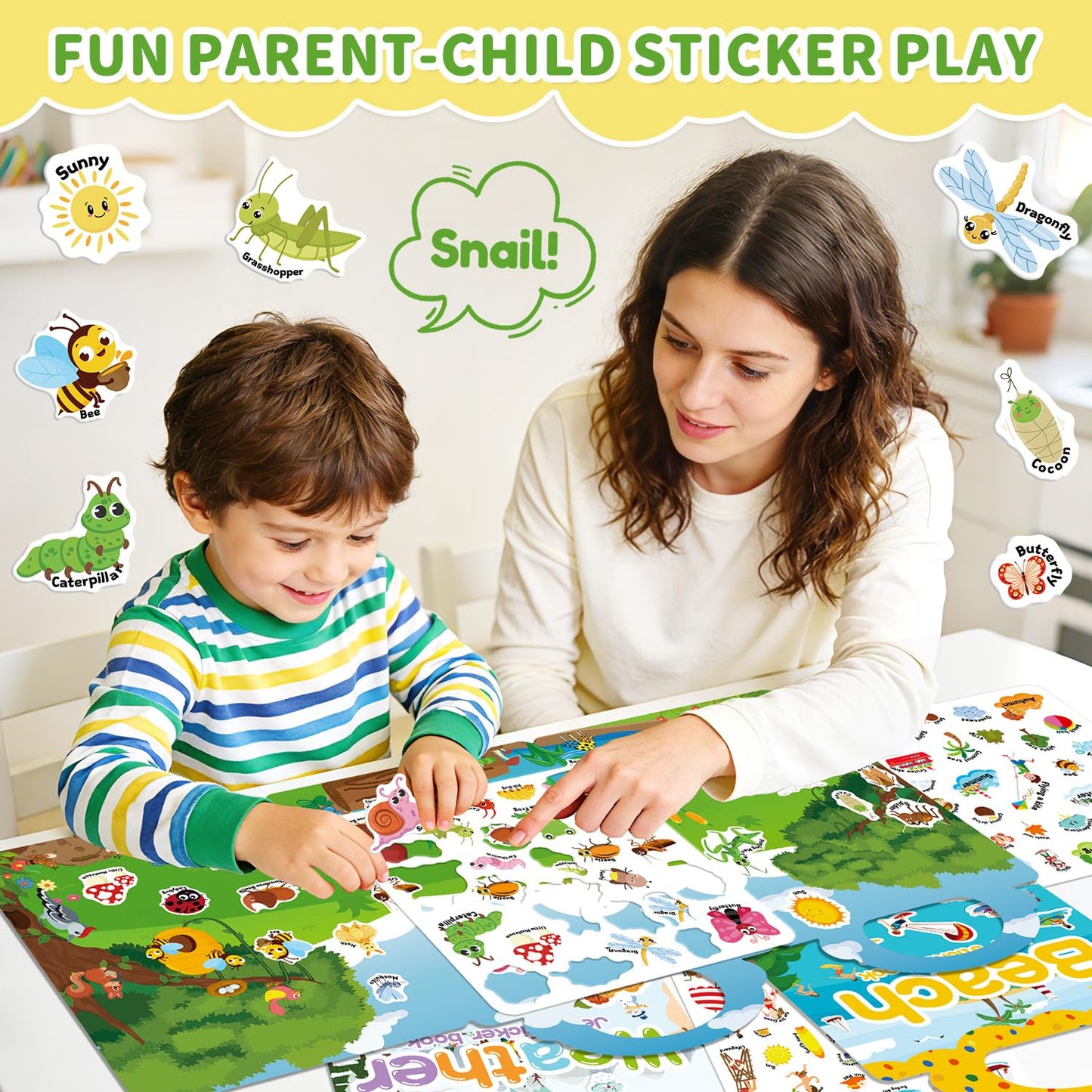 CREATIVETREES 6 Sets Reusable Sticker Book for Toddlers 3-6, Jelly Sticker Books for Toddler, Travel Sticker Activity Toys for Kids 3 4 5 6 Years Old