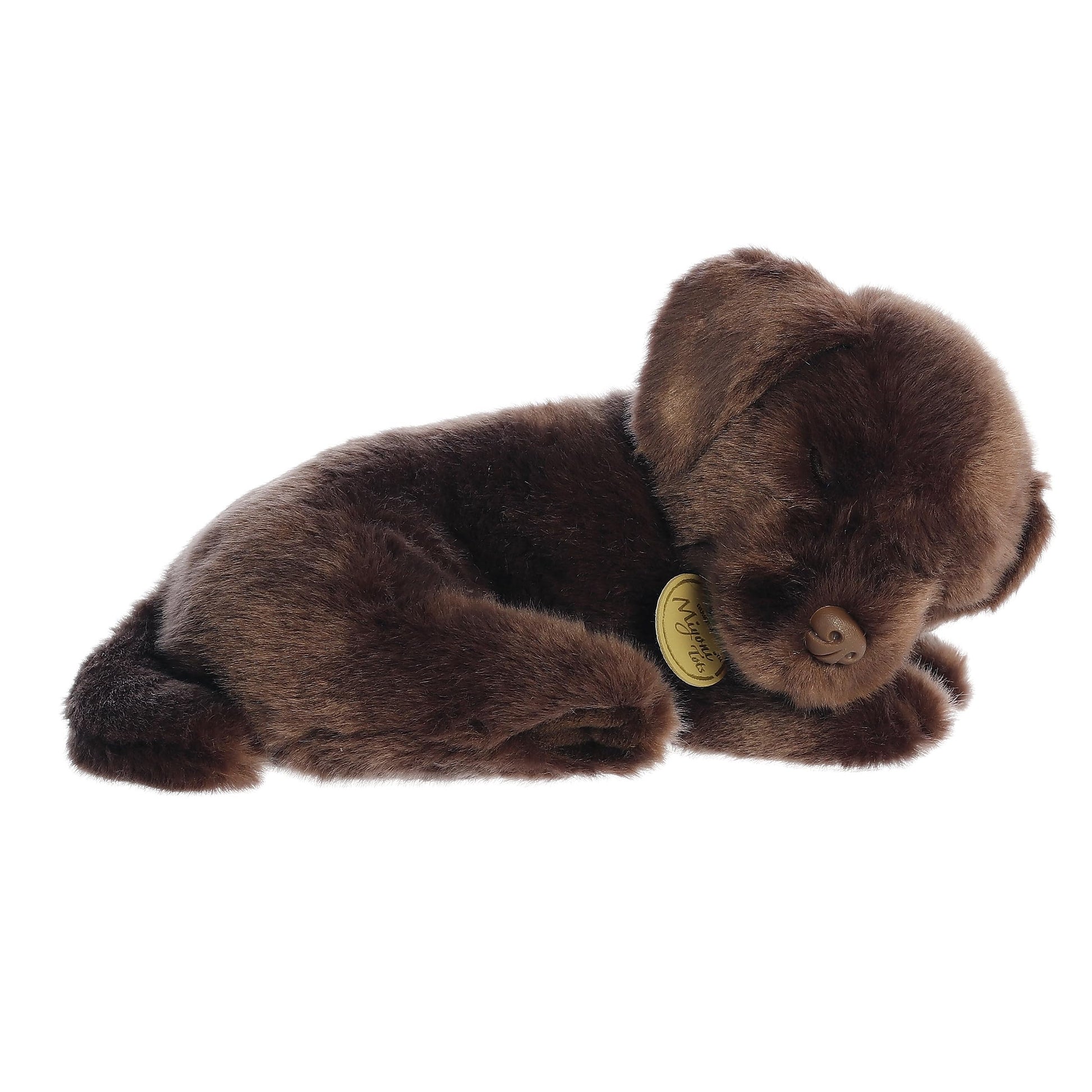 Aurora® Adorable Miyoni® Tots Sleepy Chocolate Lab Pup Stuffed Animal - Lifelike Details Make a Cherished Companion - Perfect for Decorating Bedrooms