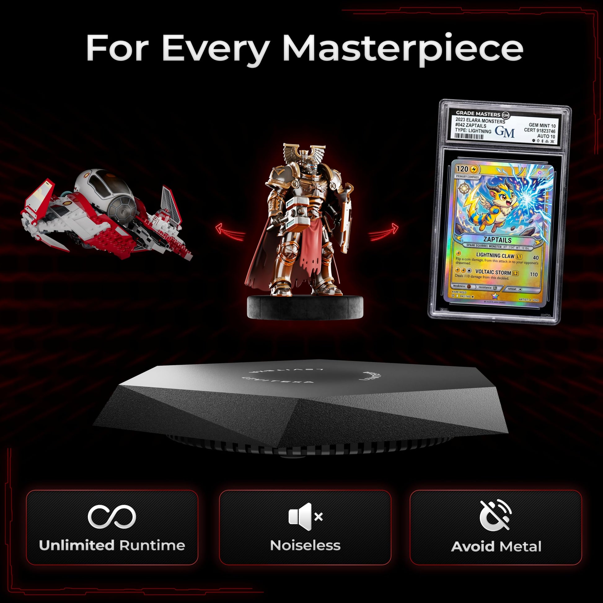 Levitexa Nimbus Levitating Display - Floating Display, Levitating Stand, Levitation Decor, Magnetic Stand, Magnetic Levitation for Figures and Toys