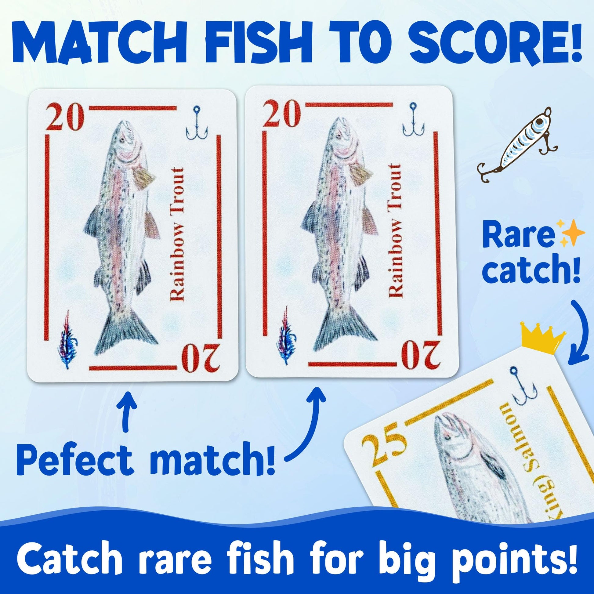 FishingBridgeUSA Fishin' Card Game for Kids & Adults | 2-6 Players