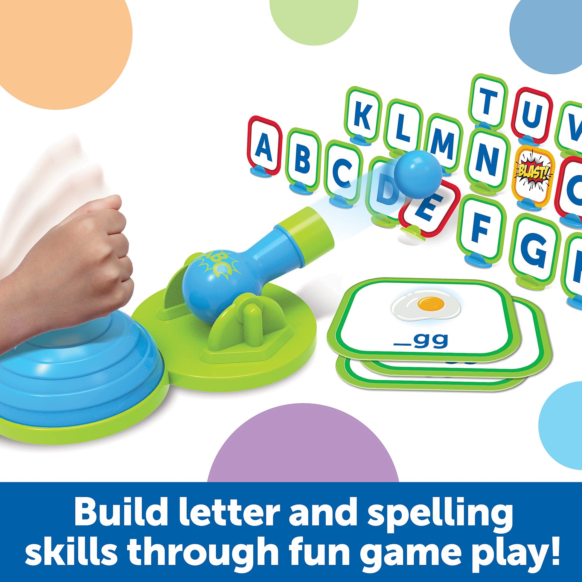 Learning Resources Alphablasters Letter and Spelling Game - 85 Pieces, Ages 4 and Up Toddler Preschool Learning, Educational Indoor Games, Preschool
