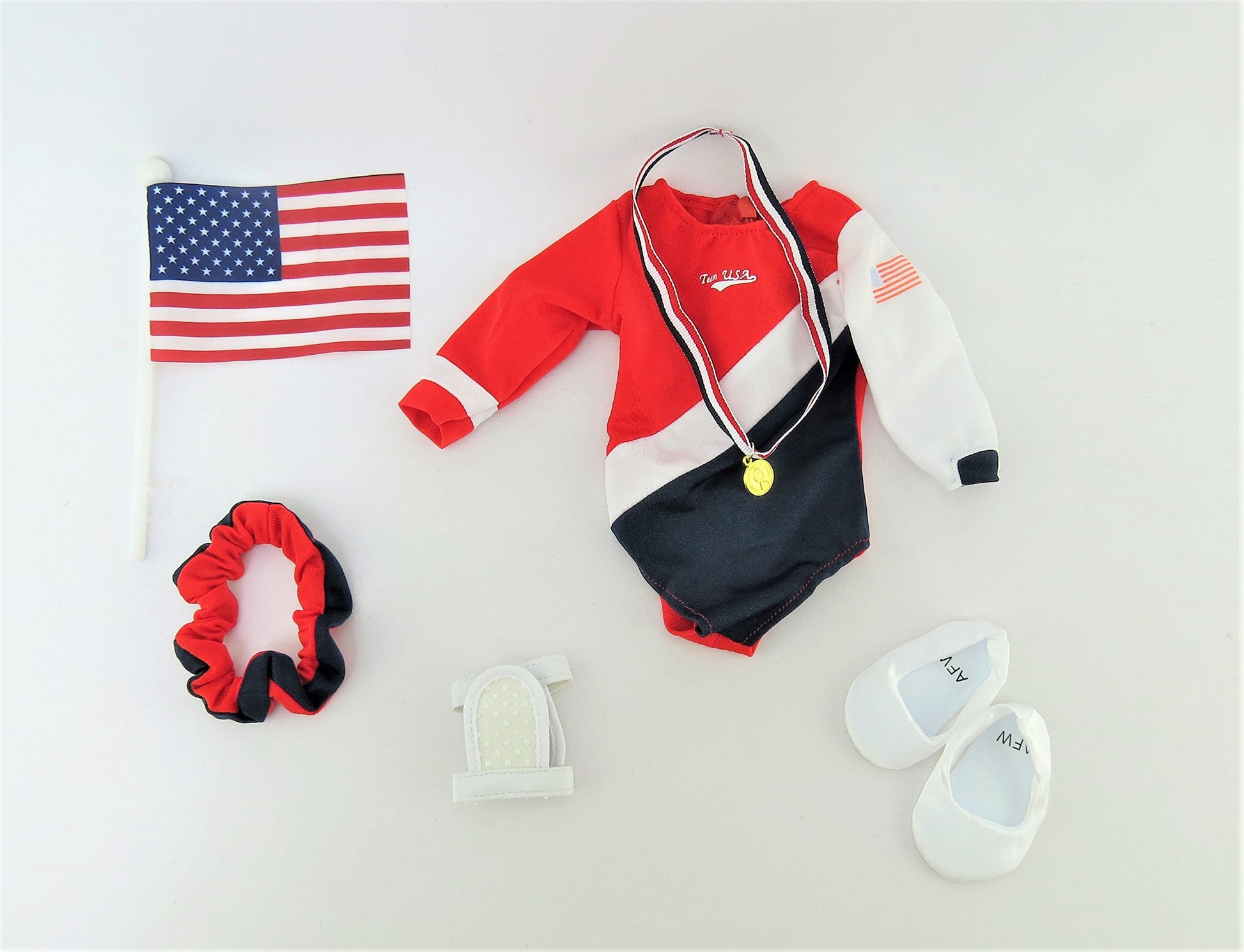 American Fashion World Super Fun Gymnastic for 18-inch Dolls| 5 Piece Set | Premium Quality & Trendy Design | Dolls Clothes | Outfit Fashions
