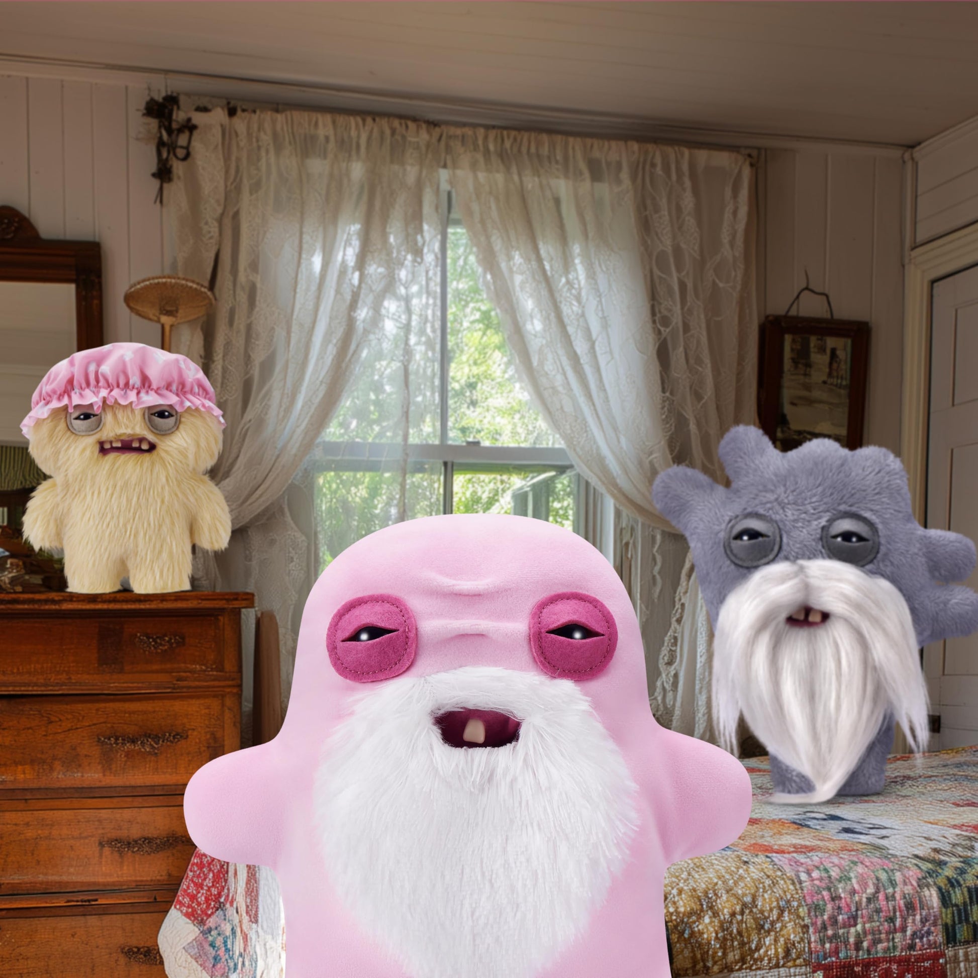 Fuggler Old Fogies 9-Inch Plush Toy (Oogah Boogah) by ZURU - Funny Ugly Monster Stuffed Animal with Human-Like Teeth, Collectible Plush for Kids