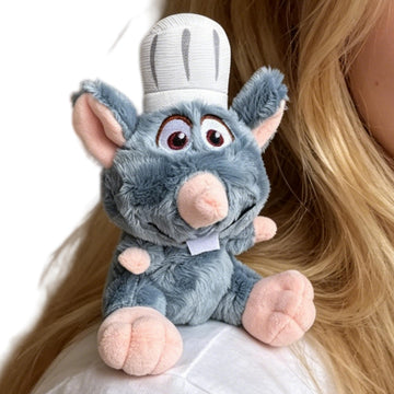 HSEFOGC 6" Magnetic Chef Rat Plush - Shoulder Riding and Hanging Keychain Toy