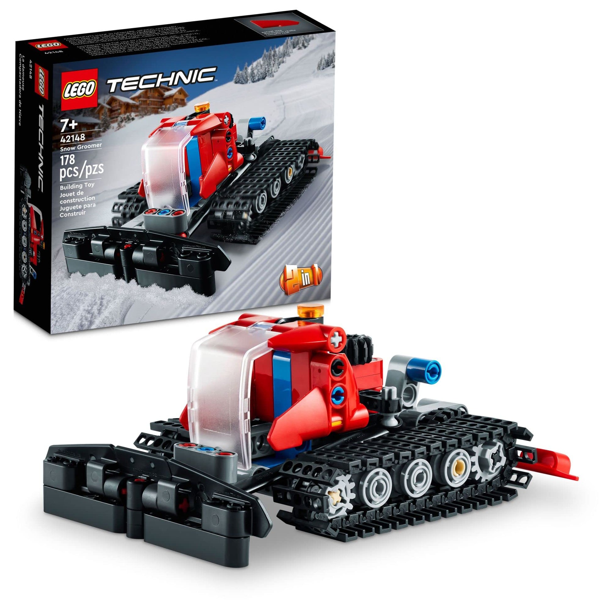 LEGO Technic Snow Groomer to Snowmobile 42148, 2in1 Vehicle Model Set, Engineering Toys, Winter Construction Toy for Kids, Boys, Girls 7+ Years Old