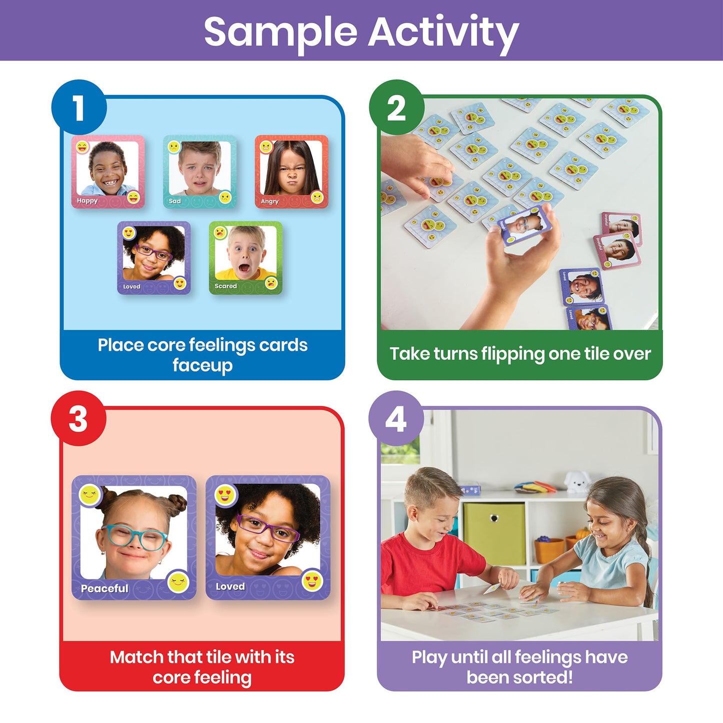 hand2mind Express Your Feelings Memory Match Game, Emotion Cards, Matching Game, Emotional Intelligence for Kids, Play Therapy Games for Kids, Social