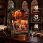 DIY Book Nook Kit with LED Lights | 3D Puzzles for Adults & Teens, Miniatures and Model Building Kits for Bookshelf Decor, Relaxing & Unique Gift