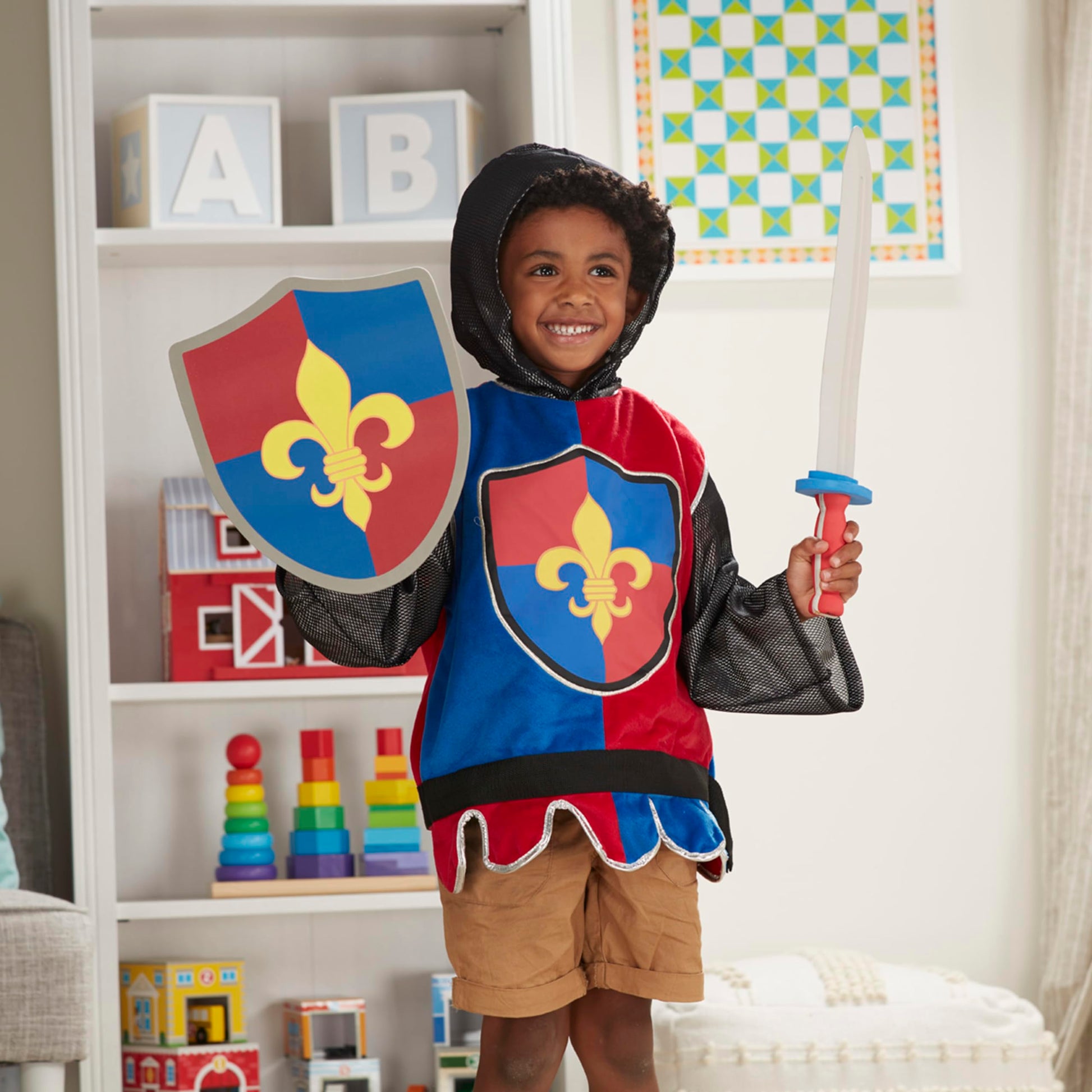 Melissa & Doug Knight Role Play Costume Dress-Up Set (4 pcs)