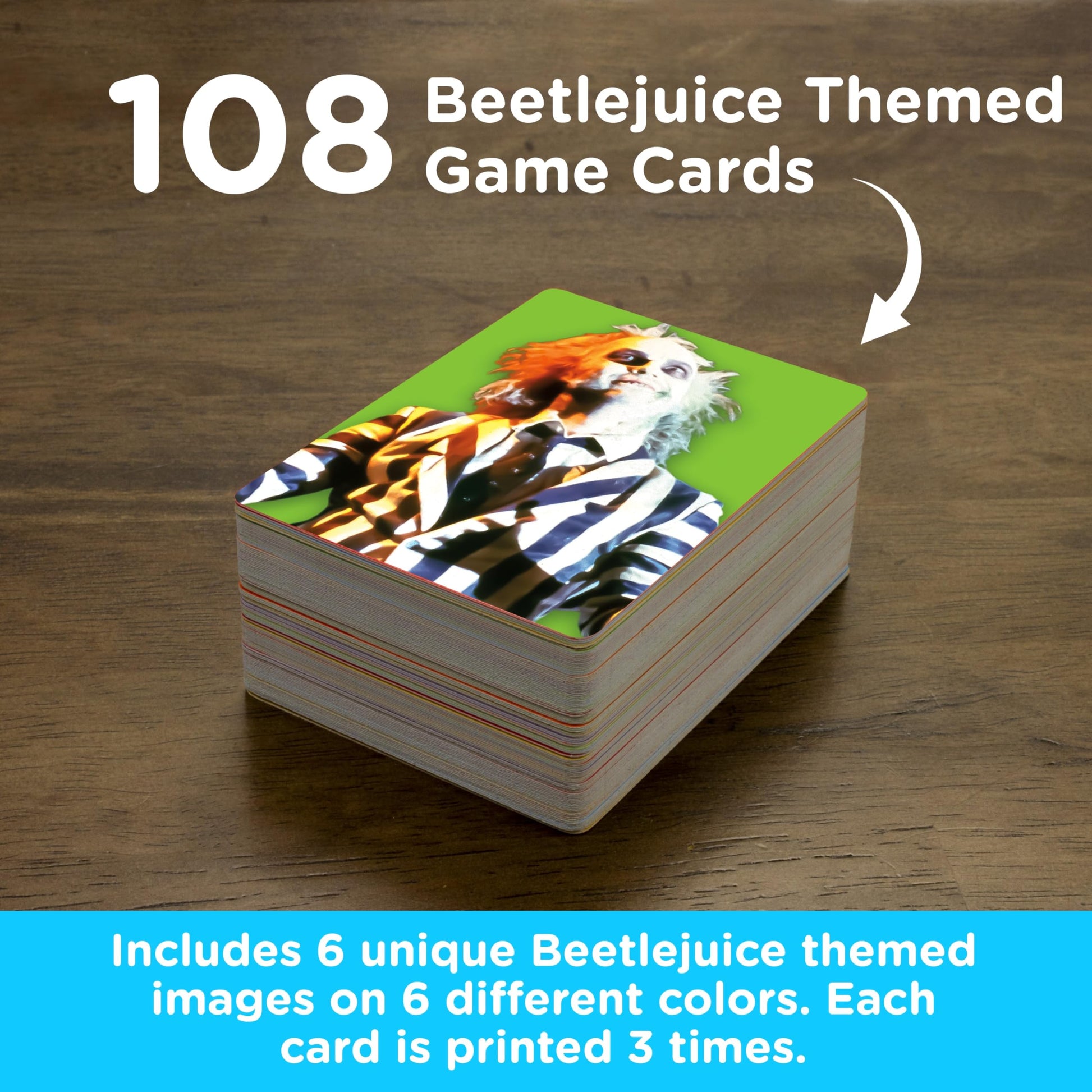 AQUARIUS Beetlejuice Memory Master Card Game, 108 Card Matching Game for 4 Players, Ages 6+, Family Party Gift for Kids, Teens, and Adults