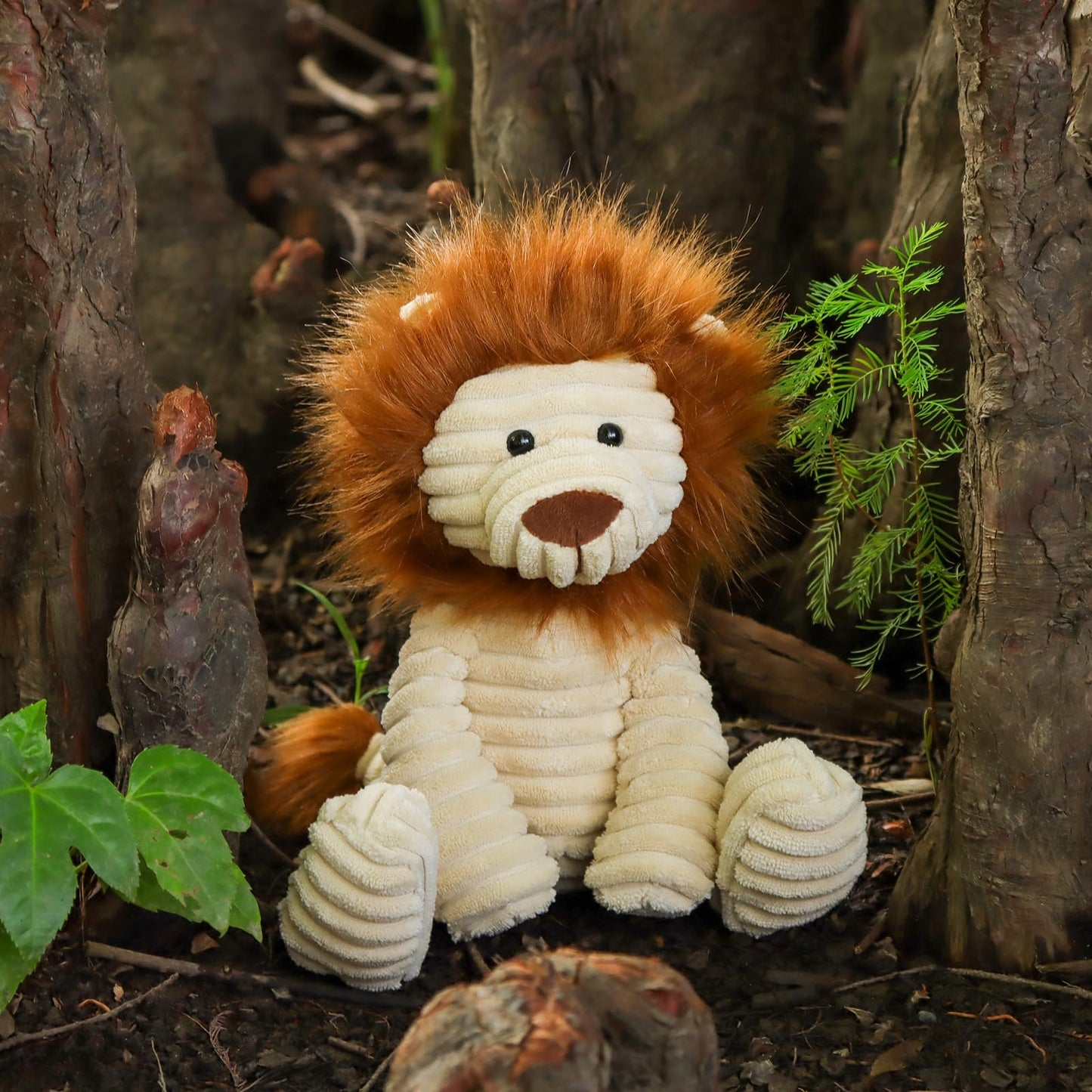 Apricot Lamb Toys Plush Corduroy Lion Soft Stuffed Animal 8.5''
