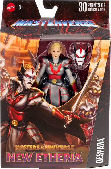 Masters of The Universe Masterverse Action Figure New Etheria Despara, 7 Inch Motu Toy, 30 Posable Joints, 2 Swords, Armor, Adora Head & Evil Mask