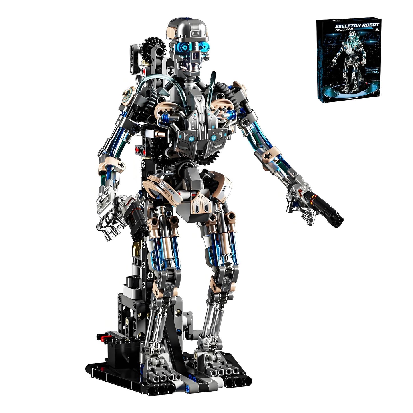CSNRHG Mechanical Skeleton Robot Building Block Toy 692+Pieces Twistable Body and Poseable Design Creative STEM Toy for Kids and Adults