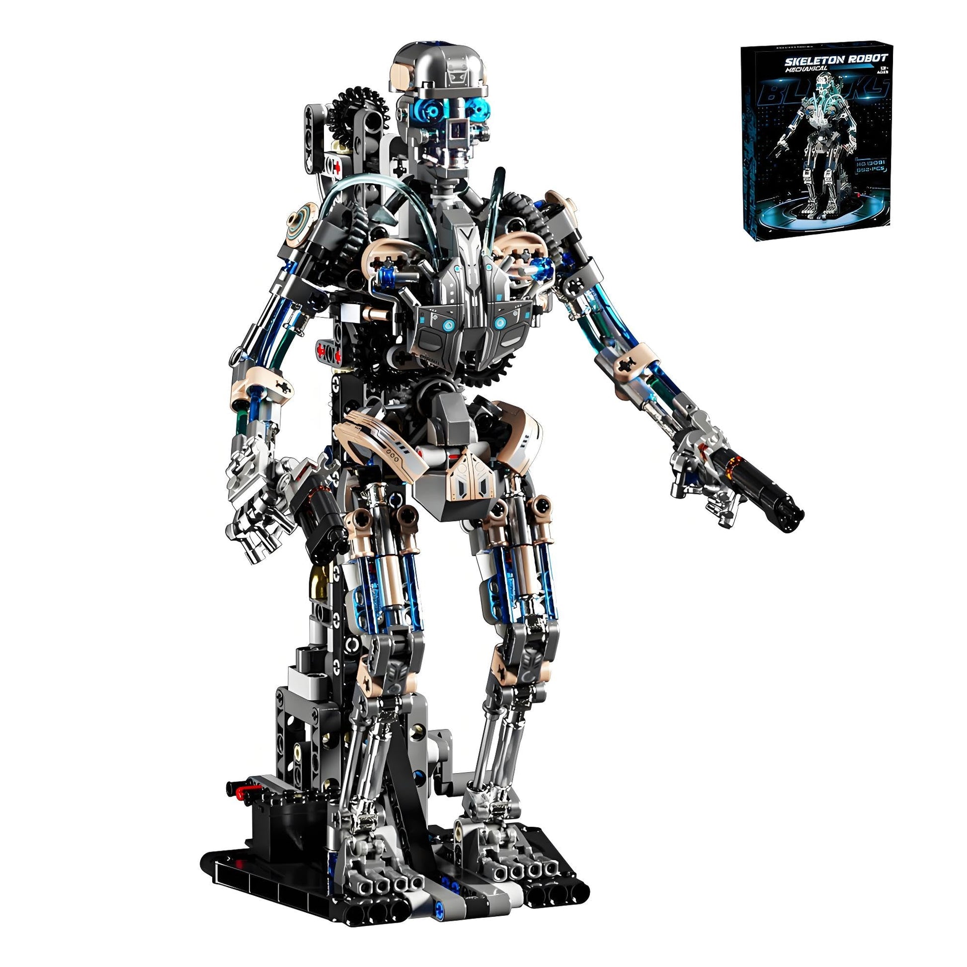 CSNRHG Mechanical Skeleton Robot Building Block Toy 692+Pieces Twistable Body and Poseable Design Creative STEM Toy for Kids and Adults