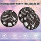 40PCS Birthday Party Decorations Black Silver Happy Birthday Party Disposable Tableware Kit Included Paper Plates and Napkins Set for Men Women