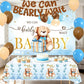 16PCS Blue Bear Baby Shower Decorations Party Supplies Balloon Tablecloth Backdrop Banner Blue and Brown Baby Shower Decorations