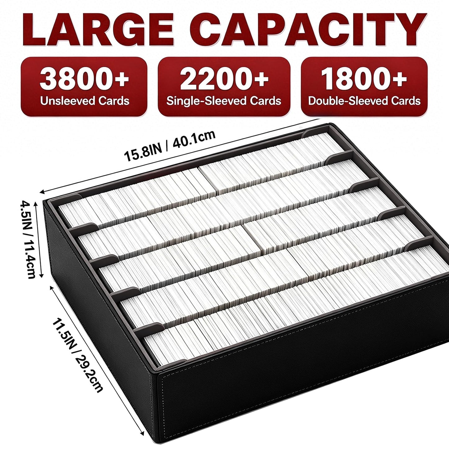 Scimi 3900+ High-Capacity Card Display Storage Box, 5-Row Design (Ideal for Collectors & Beginners), Heavy-Duty Archival Case for MTG/TCG/Sports