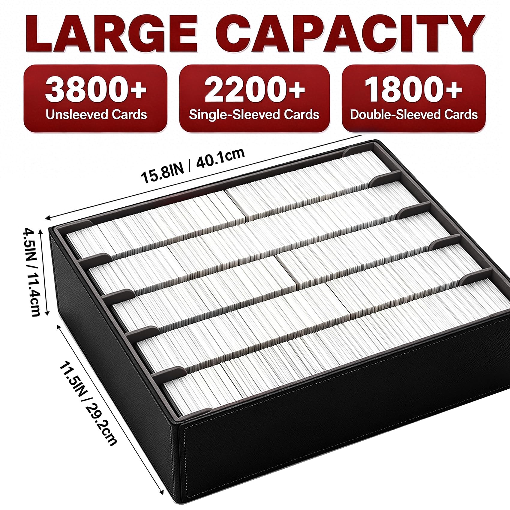 Scimi 3900+ High-Capacity Card Display Storage Box, 5-Row Design (Ideal for Collectors & Beginners), Heavy-Duty Archival Case for MTG/TCG/Sports