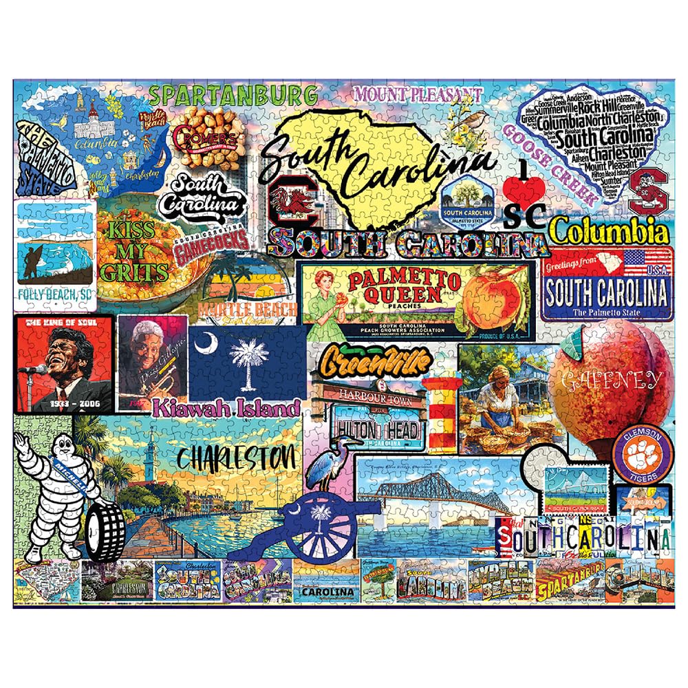 White Mountain 1000 Piece Jigsaw Puzzle, I Love South Carolina