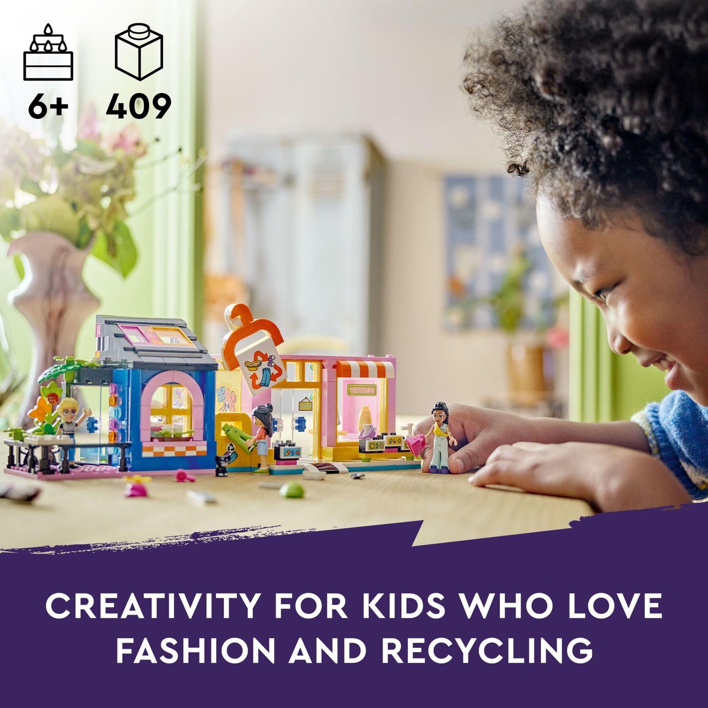 LEGO Friends Vintage Fashion Store, Social-Emotional Toy, Buildable Model, Role-Play Gift Idea for Kids Aged 6 Years Old and Up, Mini-Doll Characters