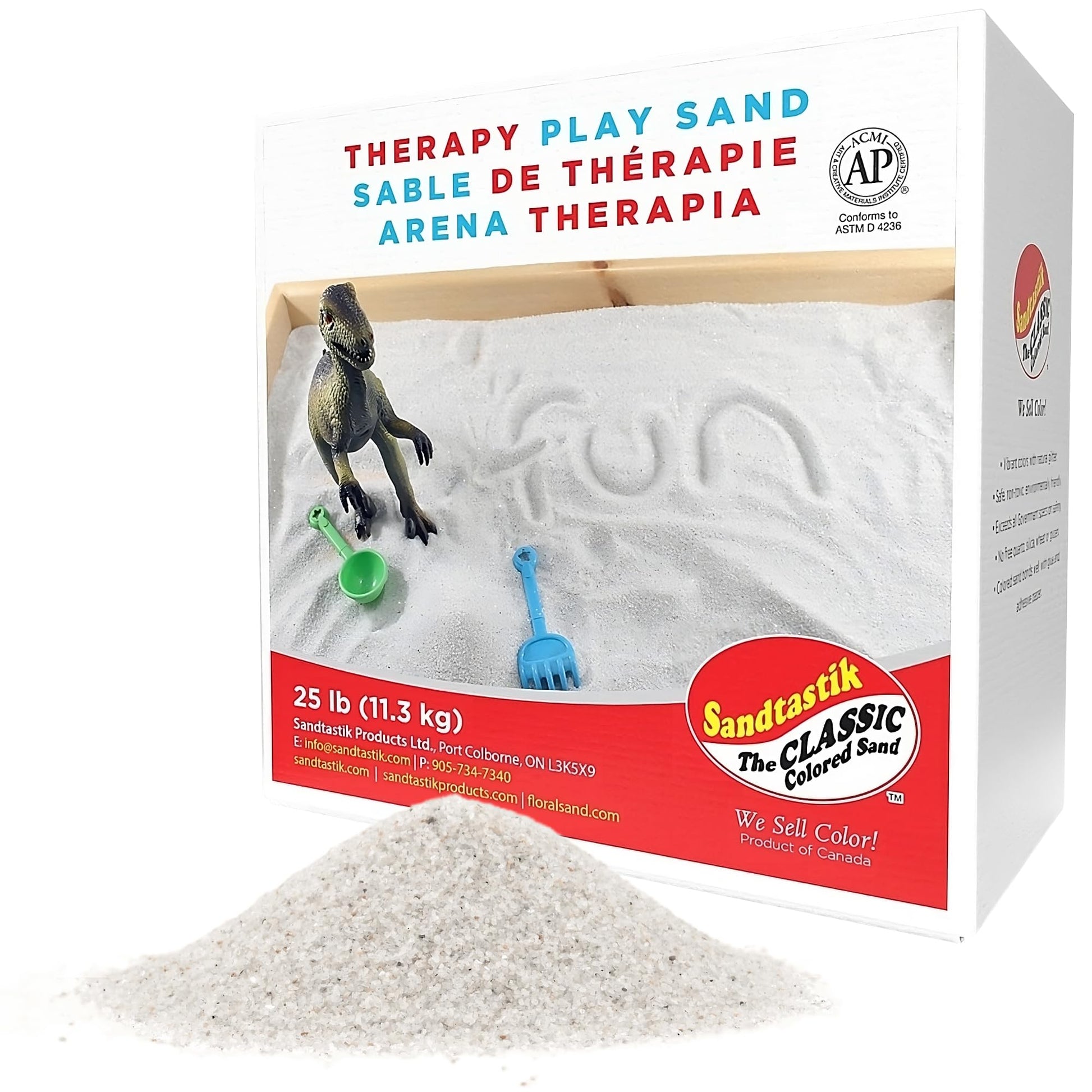 Sandtastik Therapy Play Sand - White, 25 lb (11.3 kg) Box - Fill Sensory Tables, Sand Trays & Water Tables! Formulated for Therapy Professionals