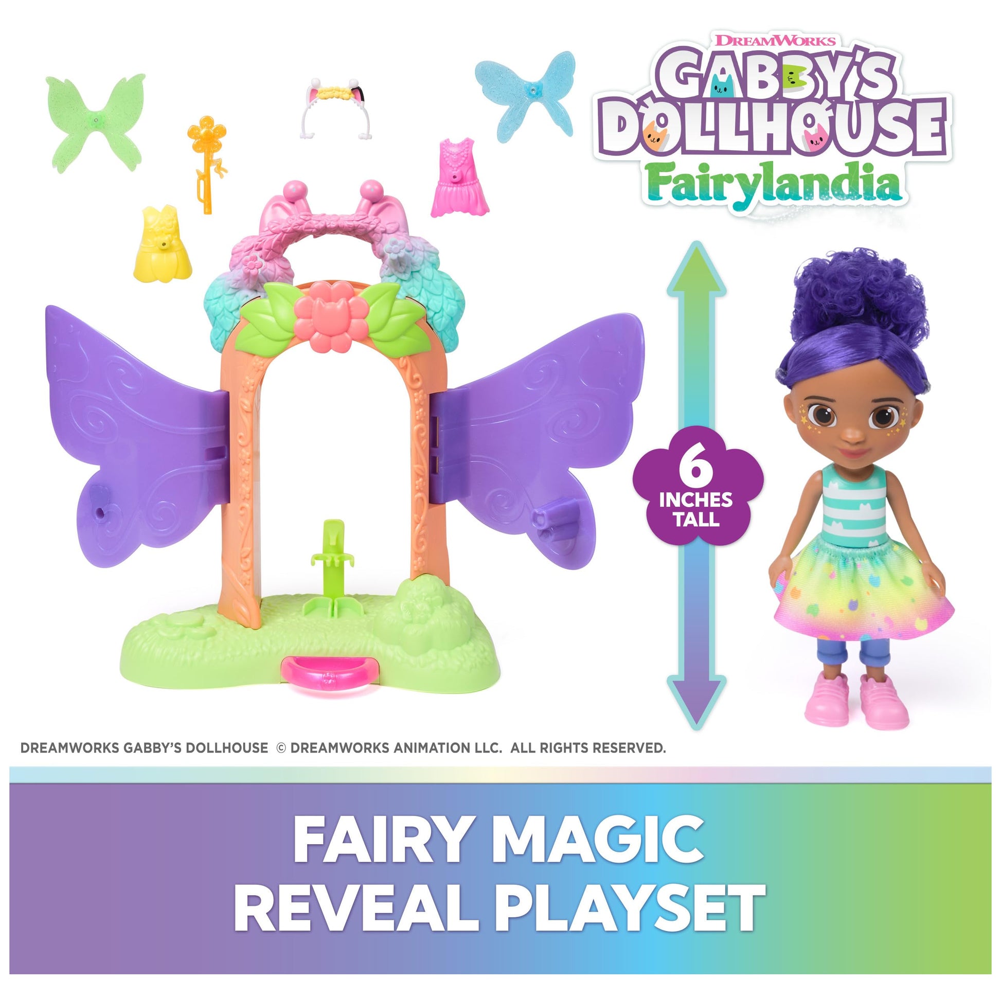 Gabby's Dollhouse Fairylandia, Fairy Magic Reveal Transforming Playset