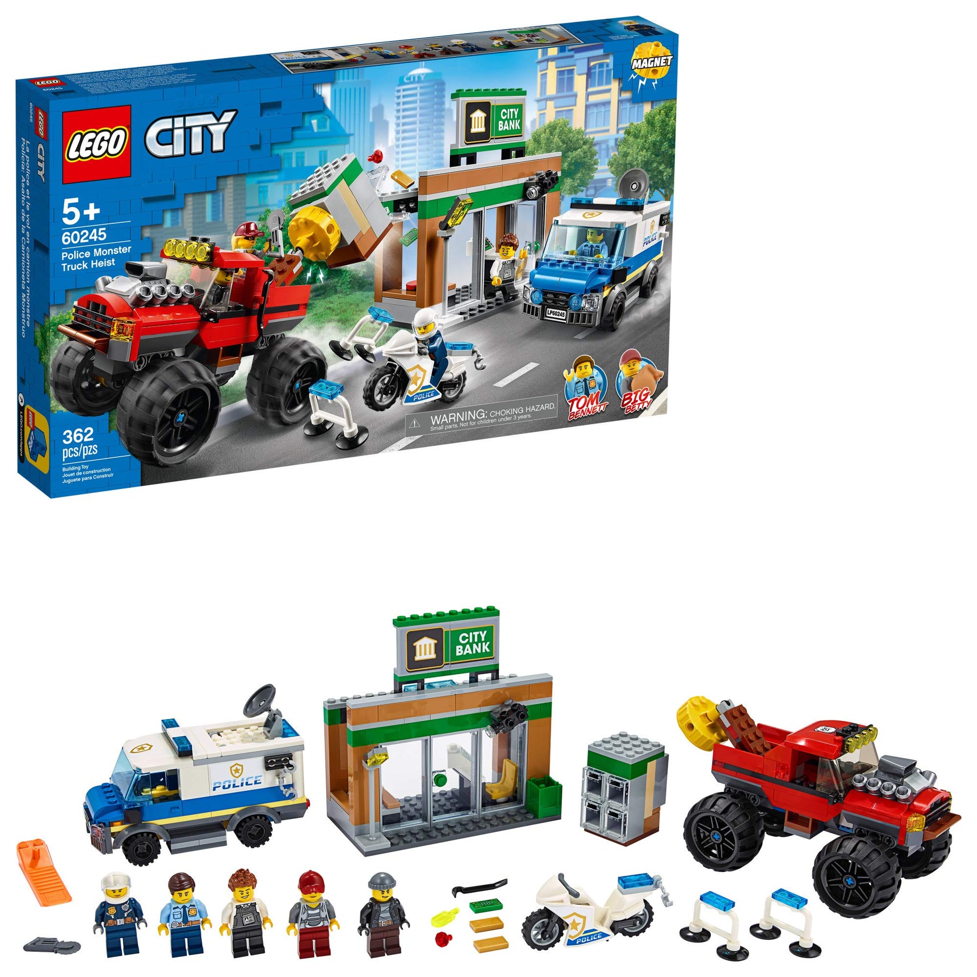LEGO City Police Monster Truck Heist 60245 Police Toy, Cool Building Set for Kids (362 Pieces)