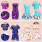 BLIJOLA Doll Clothes 21Pcs Including 3 Fashion Dresses 5 Daily Slip Dresses 2 Casual Tops and Pants Outfits 2 Sequins Dress 1 Swimsuit 3 Bags 5