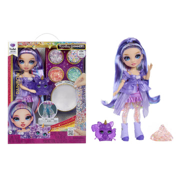 RAINBOW HIGH Rainbow Shimmers with Slime - Purple, Purple - 28cm Model Doll, with Slime Kit and Pet Squirrel, Suitable for Ages 4+