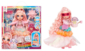 Rainbow High Winter Wonderland Bella - Pink 11” Fashion Doll with Magic Snow Hidden in Fashion That Puffs Up with Water, and Snowman Kit, for Kids