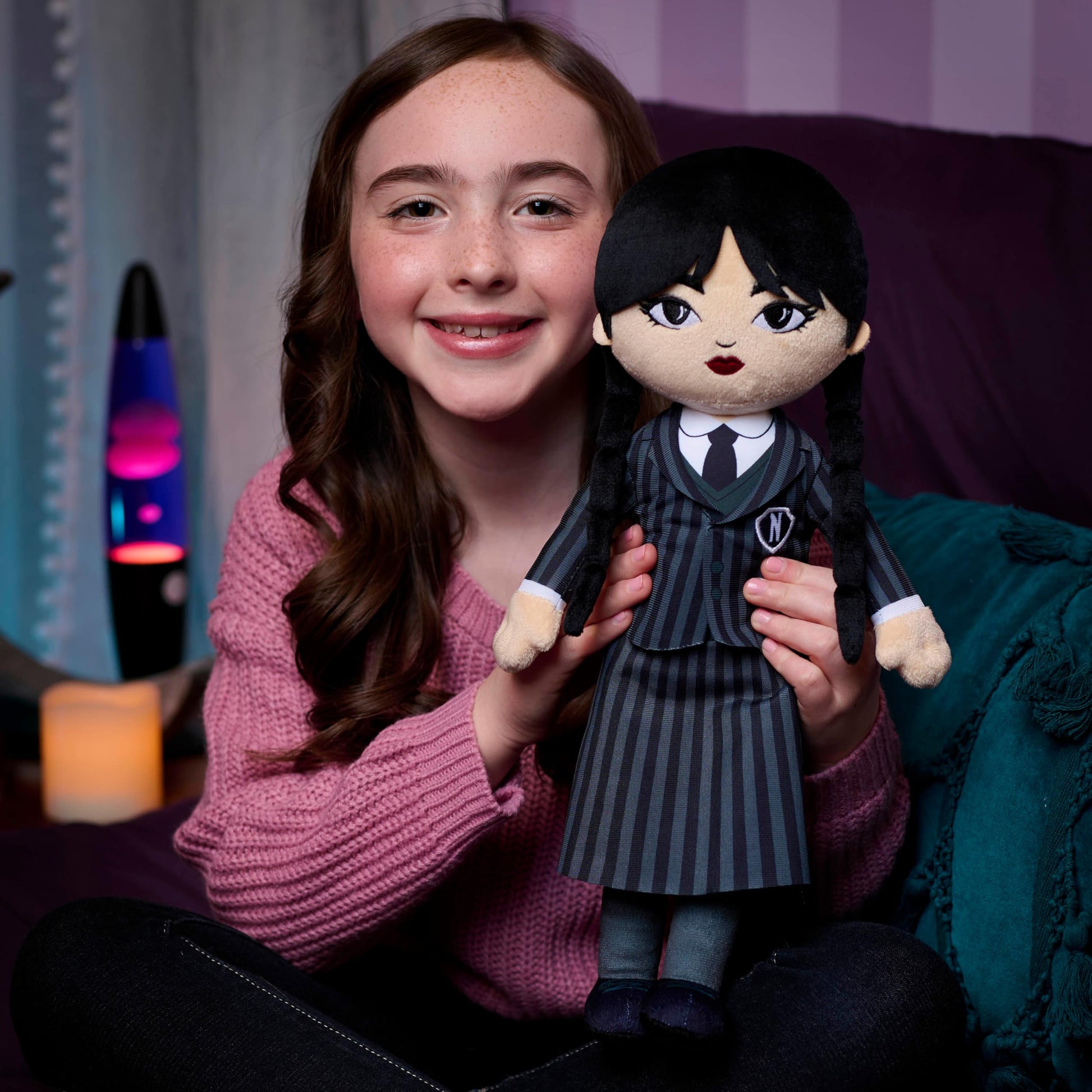 WEDNESDAY Large 15.5-inch Plush Doll, Ultra Soft Plush, Toy for Fans, Girls, Kids, Ages 3 and Up by Just Play