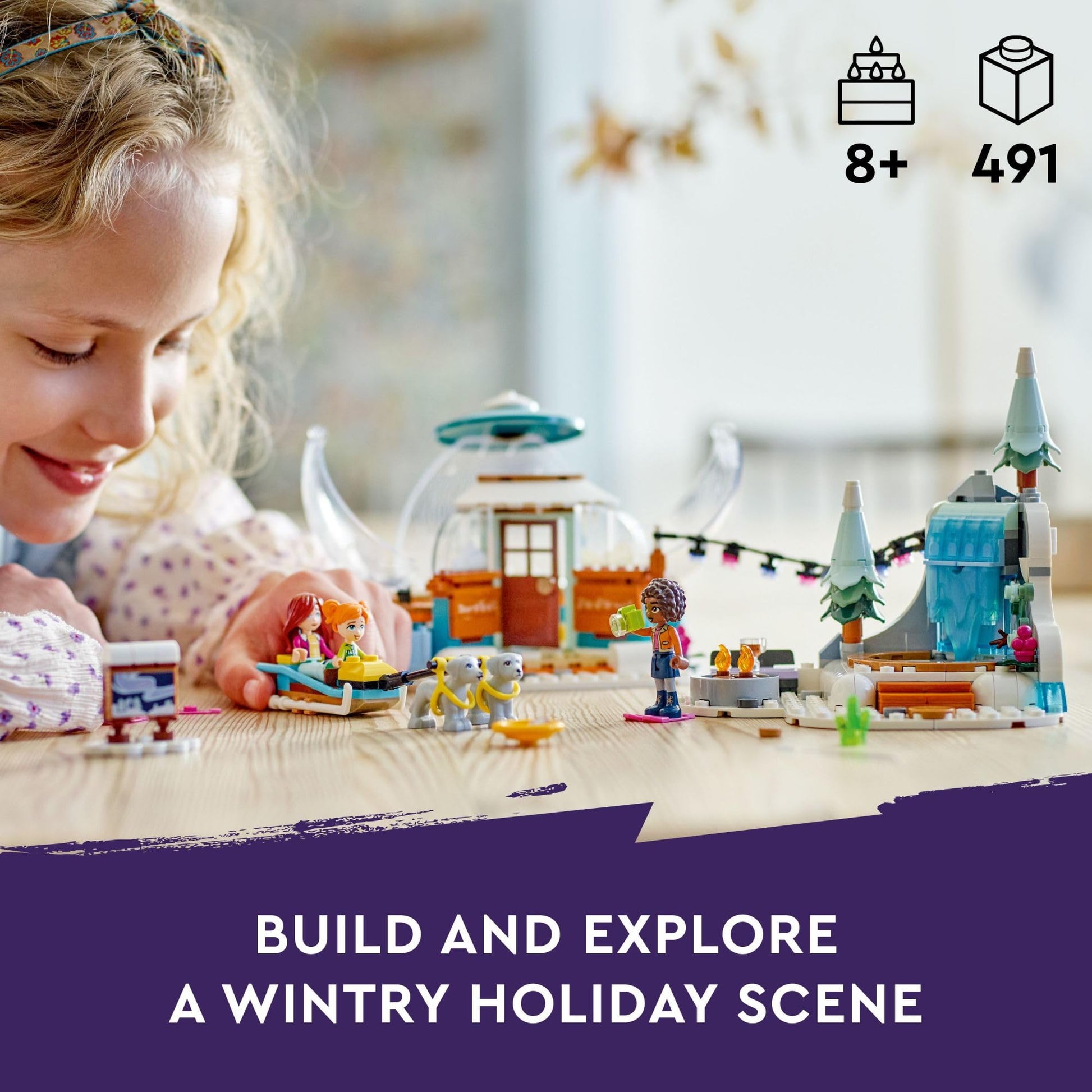 LEGO Friends Igloo Holiday Adventure 41760 Building Toy Set for Ages 8+, with 3 Dolls, 2 Dog Characters, A Winter Themed Gift for Kids 8-10 Who Love