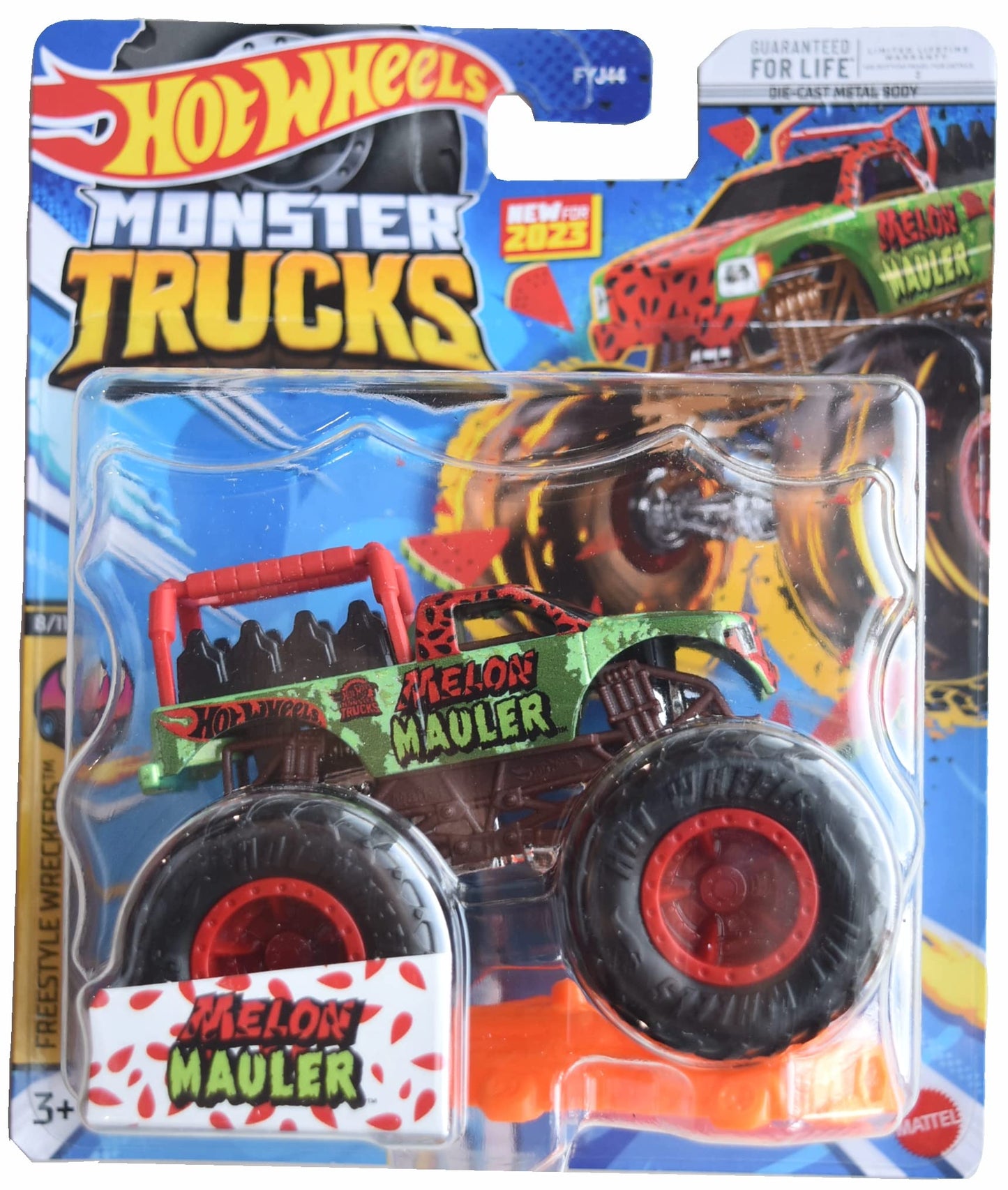 Hot Wheels Monster Trucks Melon Mauler, Freestyle Wreckers 8/11 Connect and Crash Car