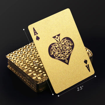 INTEGEAR 2 Decks of Playing Cards, Gold 3D Embossed Patterned Poker Cards Plastic PET Waterproof Playing Cards Luxury Magic Trick Game Tool Gift