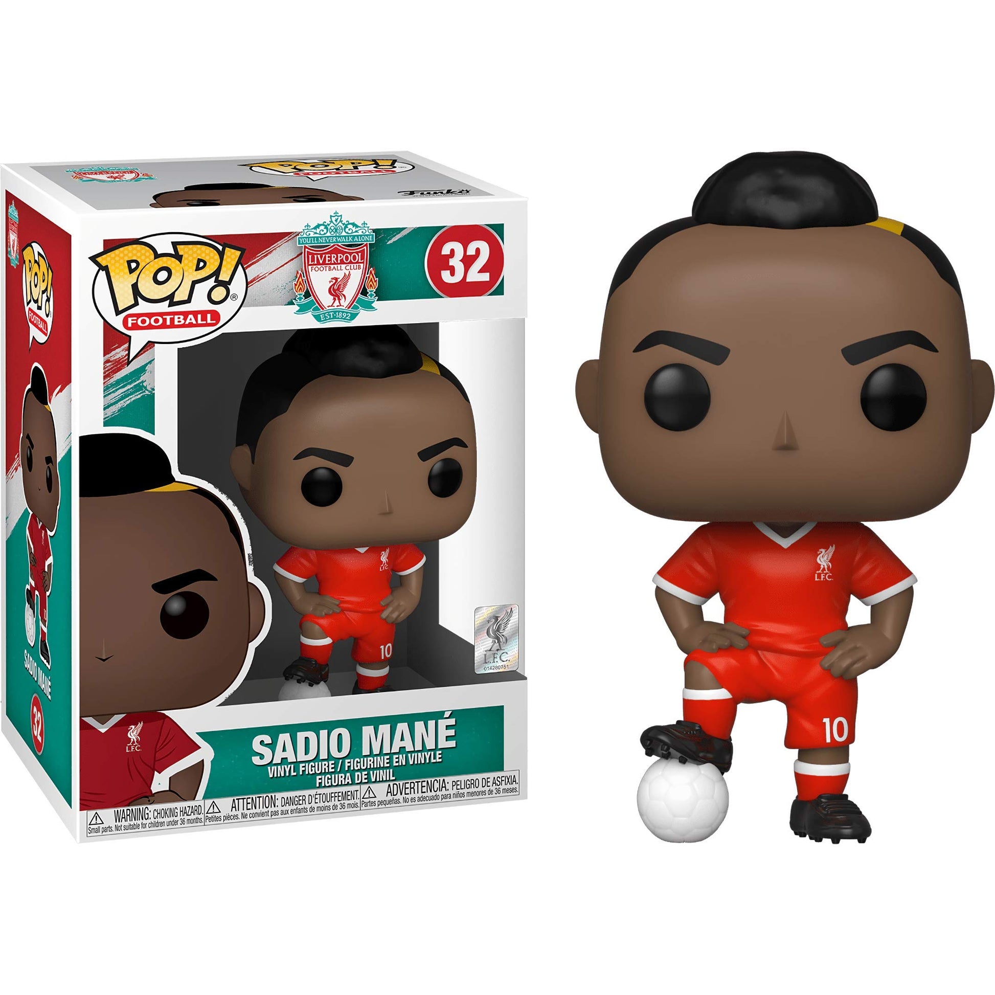 S a d i o M a n Ã [Liverpo o l]: Fun ko P o p ! Football / Soccer Vinyl Figurine Bundle with 1 Compatible 'ToysDiva' Graphic Protector (032 - 47257 -
