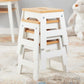 Melissa & Doug Wooden Stools - Set of 4 (White/Natural)